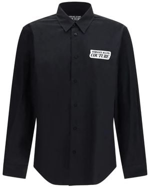 Versace Jeans Couture Patch Cotton Shirt - Blue