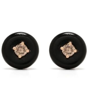 Fernando Jorge Pendientes Orbit Medium En Oro Rosa De 18Kt Con Diamante - Negro