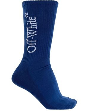 Off-White c/o Virgil Abloh Chaussettes À Logo Imprimé - Bleu