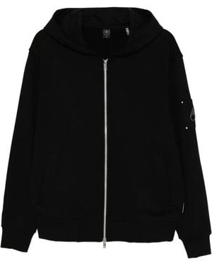 Moose Knuckles Hoodie Met Logoplakkaat - Zwart