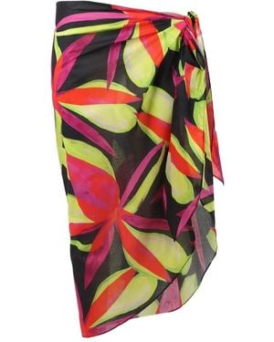 Louisa Ballou Midirock mit Blumenmuster - Schwarz