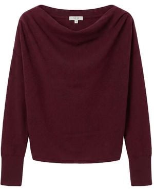 The Sei Asymmetric Draped Sweater - Red