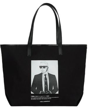 Karl Lagerfeld Print Tote Bag - Black