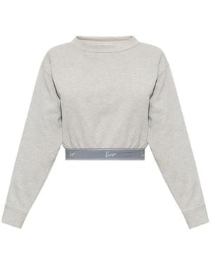 KENZO Cropped-Hoodie Mit Logo-Streifen - Weiß