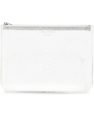 Comme des Garçons Snake-Effect Zip-Around Pouch - White