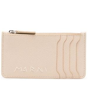 Marni Pasjeshouder Met Geborduurd Logo - Naturel