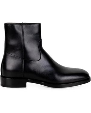 Henderson Side-Zip Leather Boots - Black