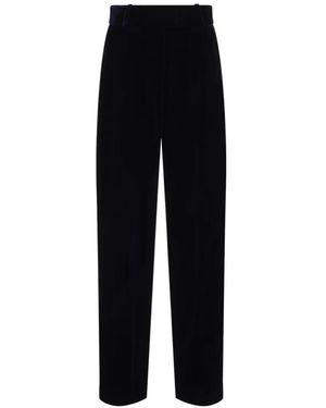 Giorgio Armani Velvet Straight-Leg Pants - Black