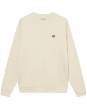 Les Deux Sweatshirt mit Blumenstickerei - Weiß