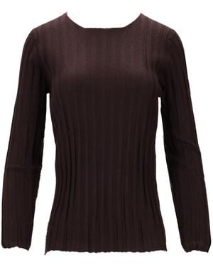 LA ROSE Ribbed Round-Neck Top - Black