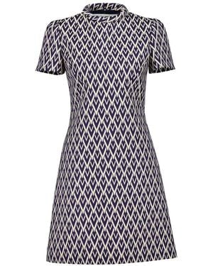 Valentino Garavani Toute La V Jacquard Mini Dress - Natural