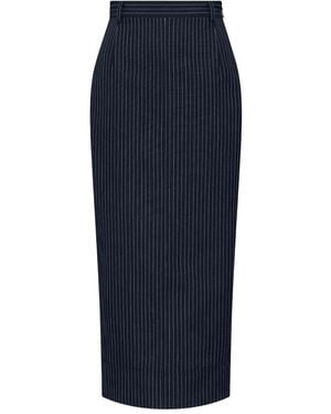 Thom Browne Pinstripe High-Waist Skirt - Blue