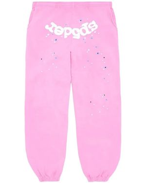 Sp5der Atl Logo-Print Track Trousers - Pink