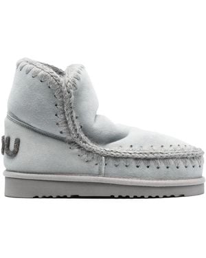 Mou Whipstitch-Trim Detail Boots - Grey