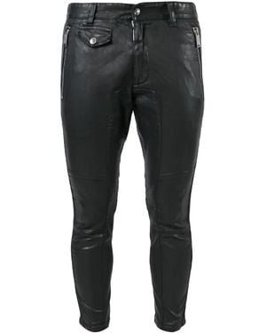 DSquared² Faux-leather Skinny Trousers - Grey