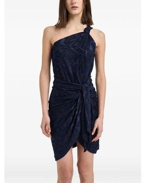 Isabel Marant Liliana One-Shoulder Fil Coupé Dress - Blue