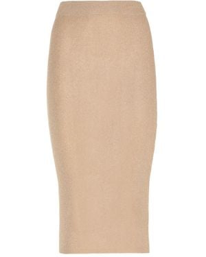 Kangra Lurex-Detail Midi Skirt - Natural