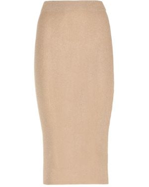 Kangra Lurex-Detail Midi Skirt - Natural