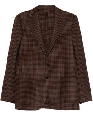 Dell'Oglio Blazer À Carreaux - Brown