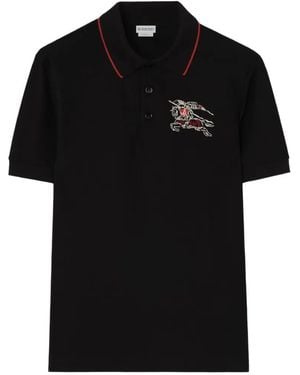 Burberry Heart Knight Cotton Polo Shirt - Black
