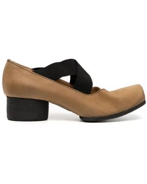 Uma Wang 40Mm Square-Toe Leather Ballerina Shoes - Brown