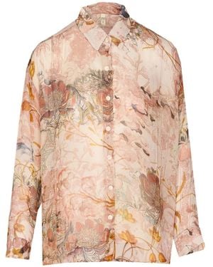Yavi Button Printed Shirt - Pink