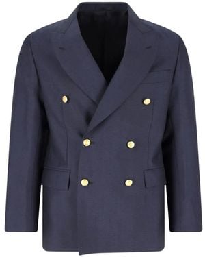 Kaptain Sunshine Double-Breasted Blazer - Blue
