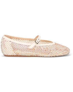 Le Silla Gilda Crystal-Embellished Mesh Ballet Flats - Pink