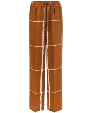 Kiton Silk Trousers - Brown