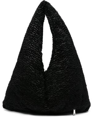 La Milanesa Strukturierte Schultertasche - Schwarz
