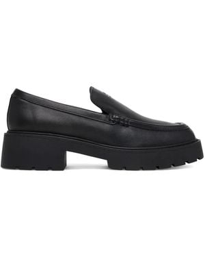 Calvin Klein Logo-Plaque Chunky-Sole Loafers - Black