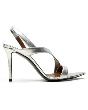 Giuseppe Zanotti Intriigo Metallic-Finish Crossover-Strap Sandals - White