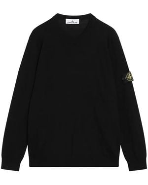 Stone Island Logo-Patch Sweater - Black