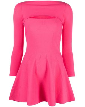 DSquared² Cut-Out Flared Mini Dress - Pink