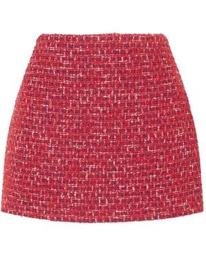 Valentino Garavani Tweed A-Line Mini Skirt - Red
