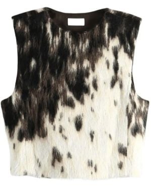 Lemaire Faux-Fur Tie-Back Top - Black