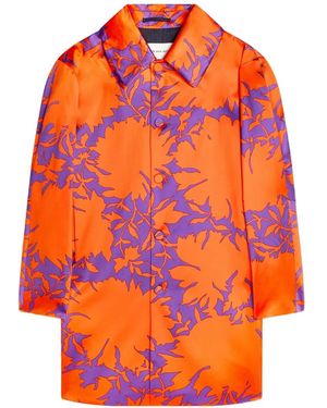 Dries Van Noten Printed Button Coat - Orange
