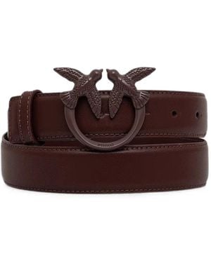 Pinko Colored-Buckle Leather Belt - Brown