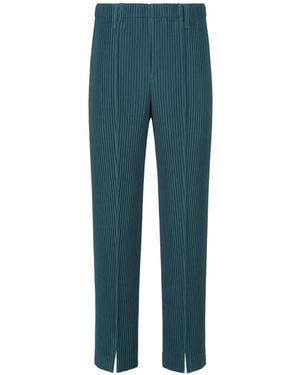 Homme Plissé Issey Miyake Tailored Pleats Trousers - Blue