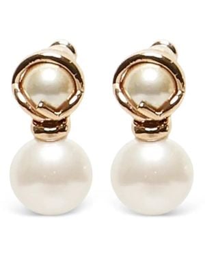 Fendi F Is Faux-Pearl Earrings - Natural