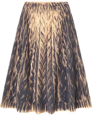 DIESEL Printed Tulle Midi Skirt - Brown