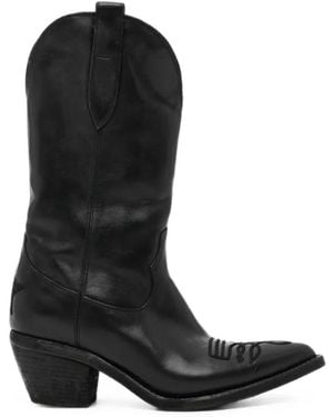 Fauzian Jeunesse Bottes En Cuir À Broderies - Black