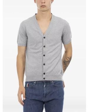 Baldinini Short-Sleeve V-Neck Cardigan - Grey