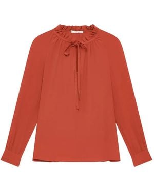 Maliparmi Ruffled-Collar Raglan-Sleeved Blouse - Red