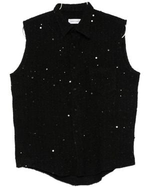 Ernest W. Baker Sequin-Embellished Sleeveless Shirt - Black