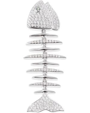 Kamushki 18Kt Fish Diamond And Sapphire Pendant - White