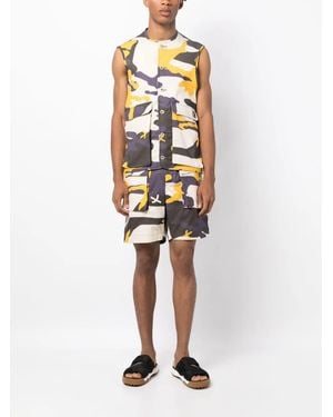 The Power for the People Camouflage-Print Deck Shorts - White