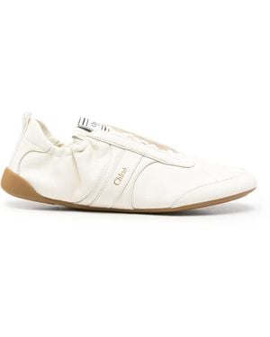 Chloé Kick Leather Sneakers - White