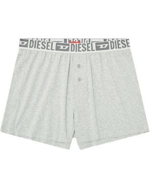 DIESEL Logo-Waistband Button-Front Cotton Boxers - White