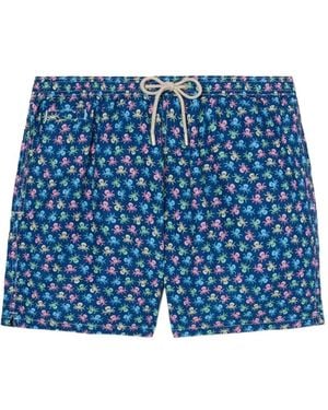 MC2 Saint Barth Octopus-Print Drawstring Swim Shorts - Blue